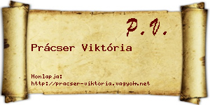 Prácser Viktória névjegykártya